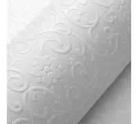 SOPHIE LAURENCE White Floral Paintable Wallpaper Thick Textured Vinyl