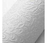 SOPHIE LAURENCE White Floral Paintable Wallpaper - Thick Textured Vinyl Free Match Wall Covering, Feature Wall for Living Room, Bedroom, Hallway & Home Office 10m Full Roll