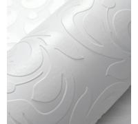 SOPHIE LAURENCE White Floral Paintable Wallpaper Wall Living Room 10m Roll | Textured Thick Blown Vinyl