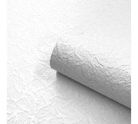 SOPHIE LAURENCE White Paintable Embossed Wallpaper Textured Cracked Ice Design with Glossy Finish Luxury Paintable Feature Wall for Lounge, Bedroom, or Living Room 10M x 0.53M