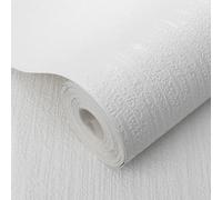 Sophie Laurence White Paintable Textured Wallpaper Linear Stripe Thick Free Match Blown Vinyl