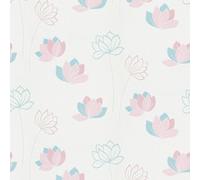 SOPHIE LAURENCE White Textured Floral Wallpaper - Rose Blue Flower Stems Non-Woven Vinyl Paste The Wall Wallpaper for Living Room Bedroom Kitchen - Sample