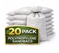 SOPHIE LAURENCE White Woven Polypropylene Sacks, UV Stabilised, Waterproof, 13" x 30" Sandbags, Durable Multi-Purpose Rubble Waste Bags (20 Bags), Available in Packs of 1-100