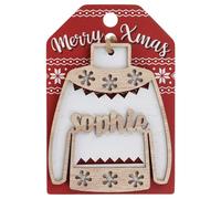 Sophie Name Christmas Jumper Wooden Tree Decoration Personalised Bauble Xmas White
