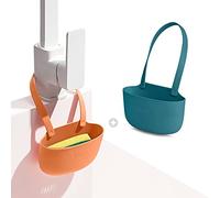 Sophie & Panda Silicone Sponge Holder Set of 2 - Easy to Use Soap Holder - No Installation Needed - Kitchen Sink Caddy - Kitchen Sink Organizer - Green and Orange