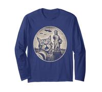 Sophie's NYC Lady Liberty Pointing Cat UFO Hoops Long Sleeve T-Shirt