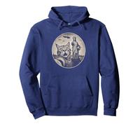 Sophie's NYC Lady Liberty Pointing Cat UFO Hoops Pullover Hoodie