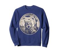 Sophie's Surreal Cat Selfie NYC Lady Liberty Pointing Sweatshirt