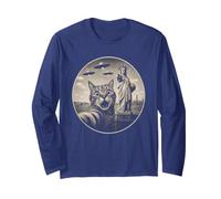 Sophie's Surreal Lady Liberty Pointing Basketball Cat Long Sleeve T-Shirt