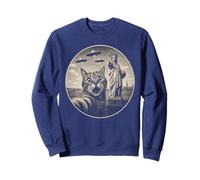 Sophie's Surreal Lady Liberty Pointing Basketball Cat Sweatshirt