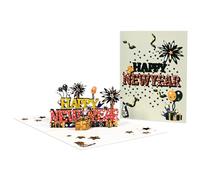 Sophisticated 3D Christmas Card Set with Envelope Black and Gold Charm Popup Happy New Year Greeting Cards Party Gift Christmas Card New Year Decor