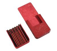 Sophisticated 6 Pen Organizers Carrying Case Real Leather Construction Great for Corporate Event and Daily Business Need Offices Desk Planner Pen Case