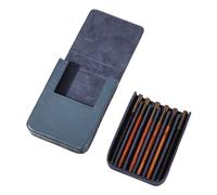 Sophisticated 6 Pen Organizers Carrying Case Real Leather Construction Great for Corporate Event and Daily Business Need Offices Desk Planner Pen Case