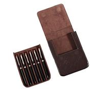 Sophisticated 6 Pen Organizers Carrying Case Real Leather Construction Great for Corporate Event and Daily Business Need Offices Desk Planner Pen Case