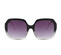 Sophisticated and Stylish Bold and Beautiful Oversized Square Sunglasses for Bold Fashion Statements for Men/Women (Black/Clear Frame + Gradient Lens)