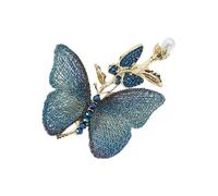Sophisticated Butterfly Brooch with Rhinestones Imitation Pearls Fashionable Lapel Pin Clothing Accessory Dress Ornament Traditional Modern Jewelry Accessory
