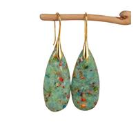 Sophisticated Copper Alloy Teardrop Earrings With Gemstones Accents 5cm Dangle For Face Framing Everyday Jewelry Or Special Occasions Sensitive Skin Earrings