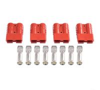 Sophisticated Design of Polycarbonate DC Connectors Ensures Reliability Under Extreme Conditions in Various Electrical Systems (4pcs-Red)