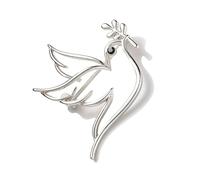 Sophisticated Doves Shaped Lapel Pin Featuring Openwork Detail Sturdy Metal Alloy Vintage Alloy Doves Pin Accessory Versatile Minimalist Brooch Accessory