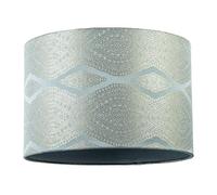 Sophisticated Duck Egg and Silver Lamp Shade with Intricate Metallic Geometric Pattern | 30cm | Complements Contemporary and Classic Interiors by Happy Homewares