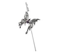 Sophisticated Ear Crawler Earrings Unique Earrings With Butterfly Charm In Liquid Metal Finish For Gatherings Dazzling Butterfly
