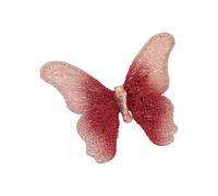 Sophisticated Embroidered Chest Brooch Butterfly Ornament Lightweight Build Firm Closure for Nighttime Function Vibrant Jewelry Piece