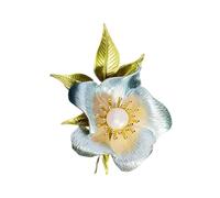 Sophisticated Floral Brooch Alloy Construction Elegant Accessory Painted Flower Brooch For Parties Meetings Travel Detailed Petal Texture Pin