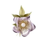 Sophisticated Floral Brooch Alloy Construction Elegant Accessory Painted Flower Brooch For Parties Meetings Travel Detailed Petal Texture Pin