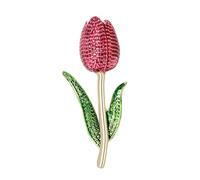 Sophisticated Floral Enameled Alloy Brooch Handcrafted Tulips Designs Versatile Accessory for Casual or Formal Occasions Delicate Enameled Alloy Pin