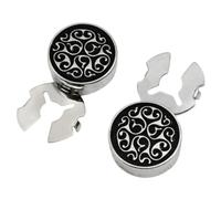 Sophisticated Florals Pattern Cufflinks of Sturdy Copper and Decoration with Crystals Elegant Metal Sleeve Fasteners