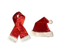 Sophisticated Hat Scarf Suit Unique Weathered Styles Beautiful Lady Suitable For Various Ages And Genders Velvets Santa Hat