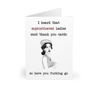 Sophisticated Lady Thank You Card - Elegant and Humorous Appreciation Greeting Card - Black and White Design