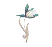 Sophisticated Magnolia Brooch Cultural Inspired Design Clothing Accessory Distinctive Magnolia Badge For Daily Artistic Pearls Flower Brooch Gift