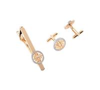 Sophisticated Men Tie Pin Cufflinks Collection Alloy Texture Men Tie Clip Suitable for Outfits At Any Event Trifolium Clip Cufflinks Set