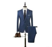Sophisticated Mens Blazer Jacket with Matching Pants Ideal for Weddings and Business Events (M Royal blue)