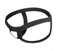 Sophisticated Mens Thong featuring a Comfortable Bandage Design and Open Hole Look (Black)