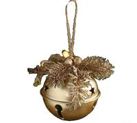 Sophisticated Metal Jingle Bell on Hemp Rope Pendant, Adds a Touch of Charm to Your Celebrations (Golden)