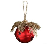 Sophisticated Metal Jingle Bell on Hemp Rope Pendant, Adds a Touch of Charm to Your Celebrations (Red)
