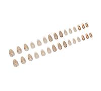 Sophisticated Nails Art Irregular Press on with 3D Sun Designs Stick on Suitable for Various Occasion 24Pcs Short Almond Nail