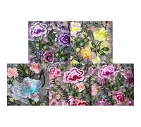 Sophisticated Peony Embroidery on Tulle Fabric Soft and Dacron, Ideal for Elegant Dressmaking Projects (Pink)