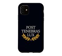 Sophisticated Post Tenebras Lux Latin Quote Laurel Wreath Case for iPhone 11