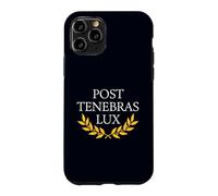Sophisticated Post Tenebras Lux Latin Quote Laurel Wreath Case for iPhone 11 Pro