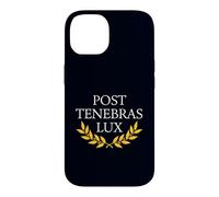 Sophisticated Post Tenebras Lux Latin Quote Laurel Wreath Case for iPhone 14