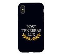 Sophisticated Post Tenebras Lux Latin Quote Laurel Wreath Case for iPhone X/XS