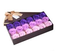 Sophisticated Presentation of 18 Lovely Soap Roses in a Charming Display Box to Celebrate Affectionate Moments (Purple)