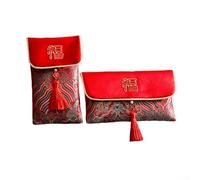 Sophisticated Red Packet Set with Tassels Perfect for Sharing Wishes and Good Luck (C+D)