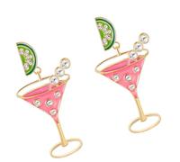 Sophisticated Rhinestones Embellished Wine Glass Earrings Designed to Elevating Your Party Styles Holiday Earrings