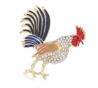 Sophisticated Rooster Crystal Brooch Multicolor Alloy Animal Pin Distinctive Accessory Perfect For Men And Women Gifting Multicolor Crystal Brooch
