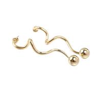 Sophisticated Spirals Studs Earrings Decoration with 10MM Beads Stainless Steel Jewelry Gold Silver Color Unique Designs Earrings