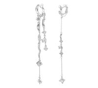 Sophisticated Star Tassels Ear Cuff Jewelry Long Dangle Clip Not Piercing Earring Perfect For Enhancing Any Outfit Fashion Statement Accessory